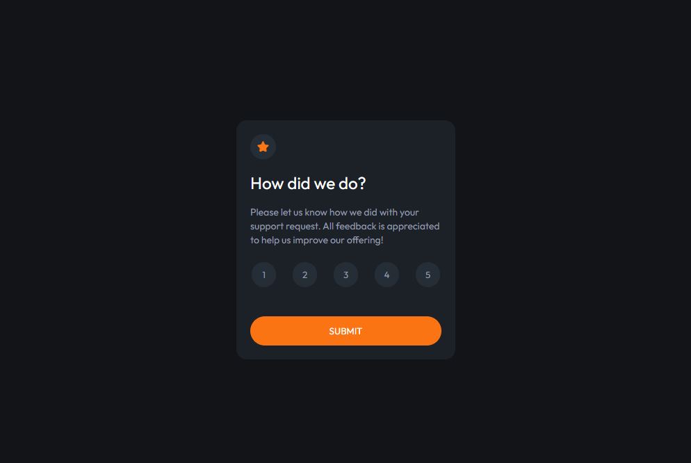 Screenshot of interactive rating card site